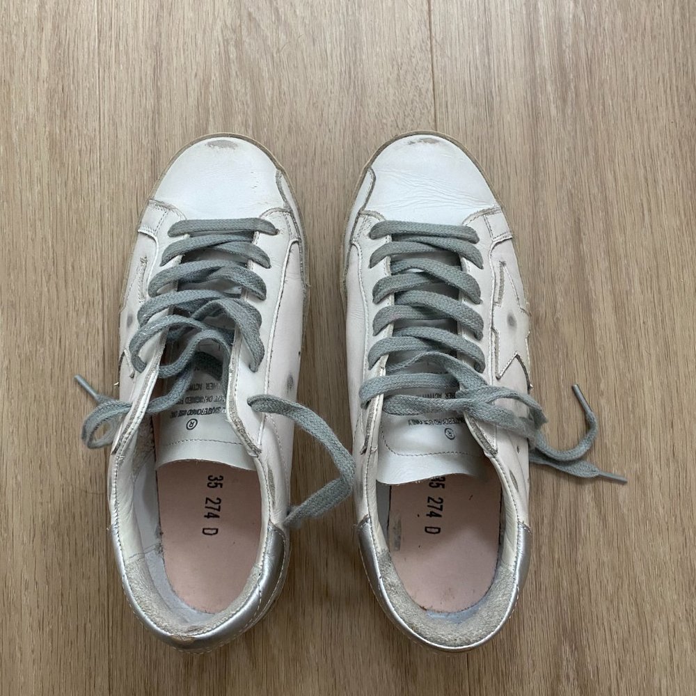Golden Goose White and Gray Sneakers - Picture 6 of 8